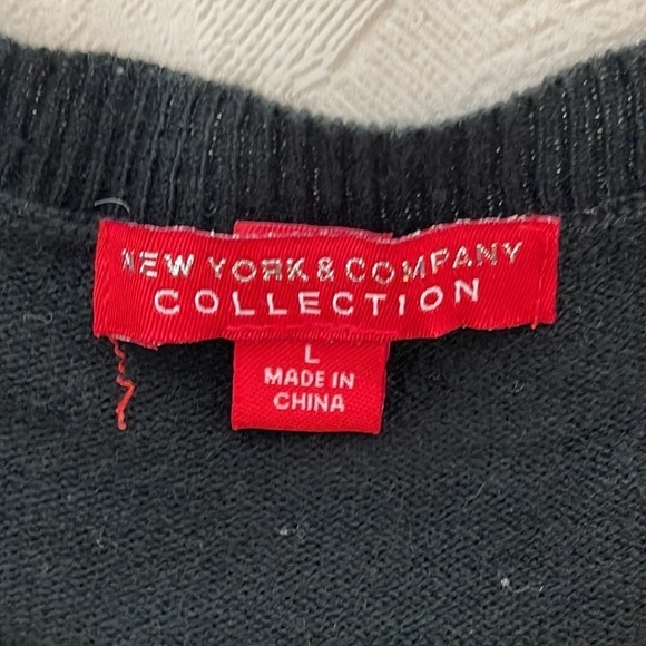 ❤️ NEW YORK & COMPANY Long Sleeve Sparkle Top Size L - Picture 4 of 4